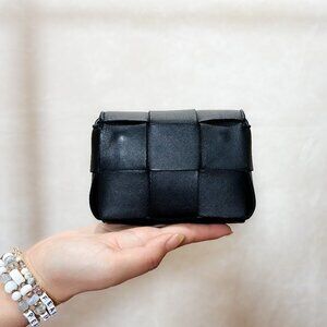 Bottega Veneta Lambskin Maxi Intrecciato Extra Mini Cassette Crossbody Bag